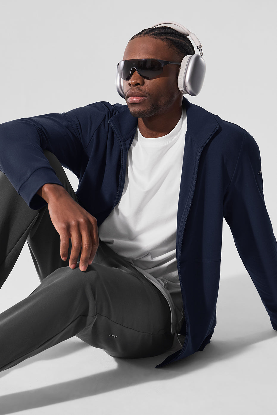 Conquer Max Mock Neck Full Zip — Bleu marine