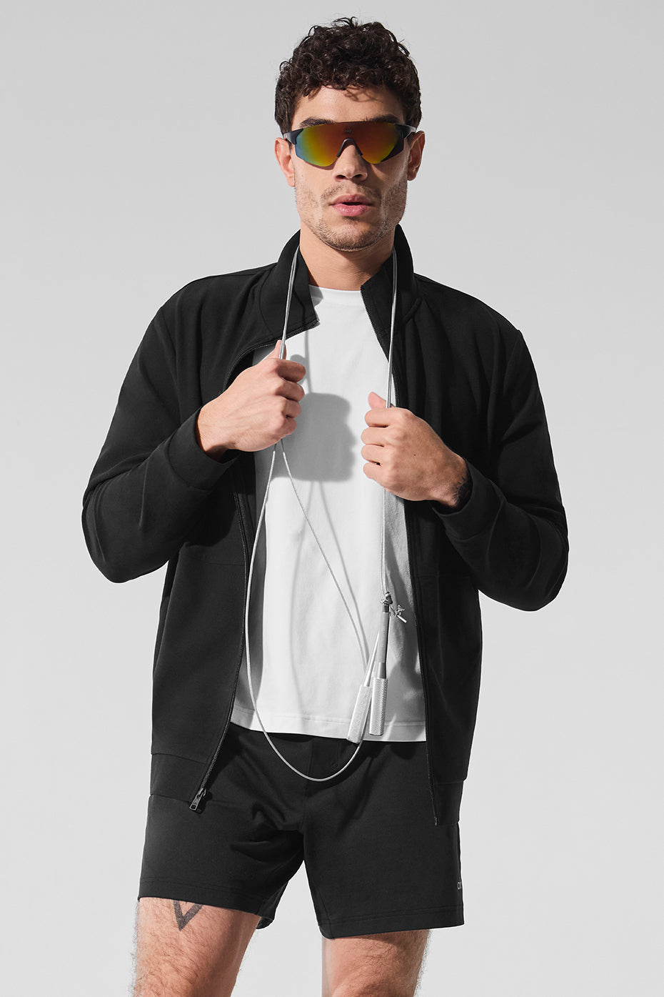 Conquer Max Mock Neck Full Zip — Noir