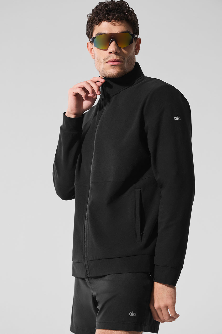 Conquer Max Mock Neck Full Zip — Noir