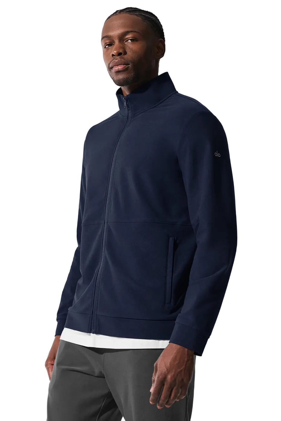 Conquer Max Mock Neck Full Zip — Bleu marine